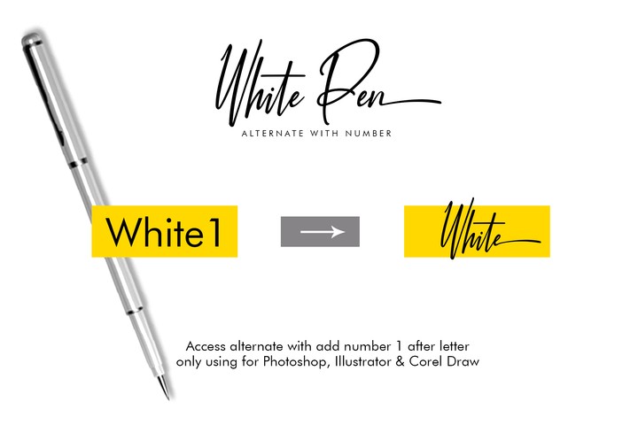 Przykład czcionki White Pen Regular